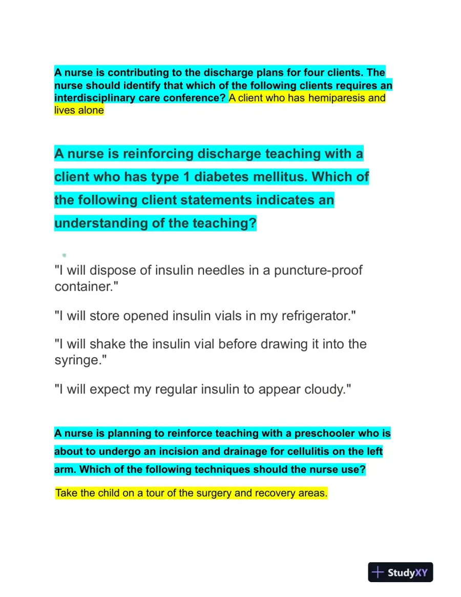 2023 ATI PN Proctored Exam with Answers (4 Solved Questions), page 3