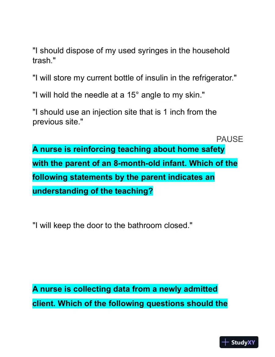 2023 ATI PN Proctored Exam with Answers (4 Solved Questions), page 7