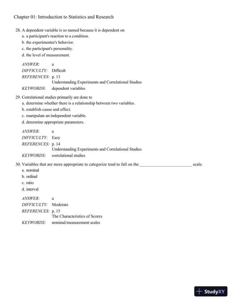 Behavioral Sciences STAT (New, Engaging Titles from 4LTR Press) 2nd Edition Test Bank, page 11