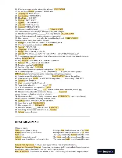 HESI Comprehensive Entrance Exam With Answers (513 Solved Questions) - Page 4 preview image