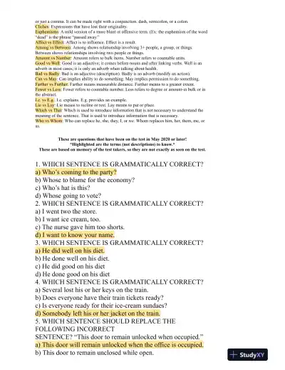HESI Comprehensive Entrance Exam With Answers (513 Solved Questions) - Page 5 preview image