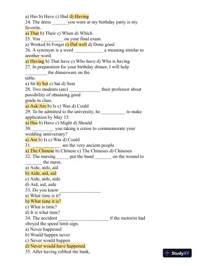 HESI Comprehensive Entrance Exam With Answers (513 Solved Questions) - Page 8 preview image