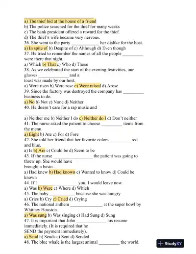 HESI Comprehensive Entrance Exam With Answers (513 Solved Questions) - Page 9 preview image