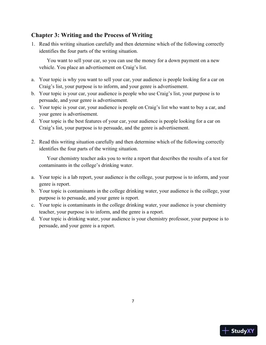 IDEAS & Aims For College Writing, MLA Update Test Bank, page 11