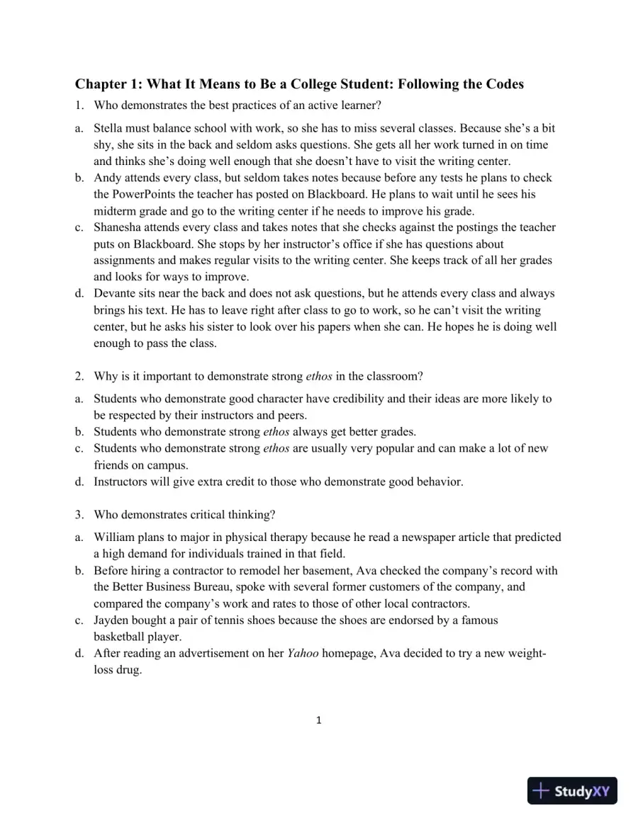 IDEAS & Aims For College Writing, MLA Update Test Bank, page 5