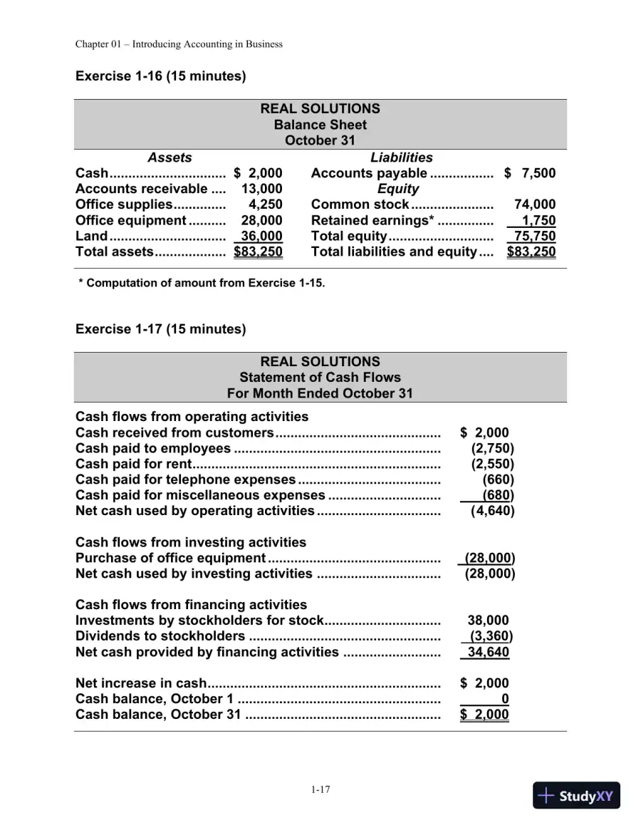 Solution Manual for Financial Managerial Accounting, 4th edition, page 18