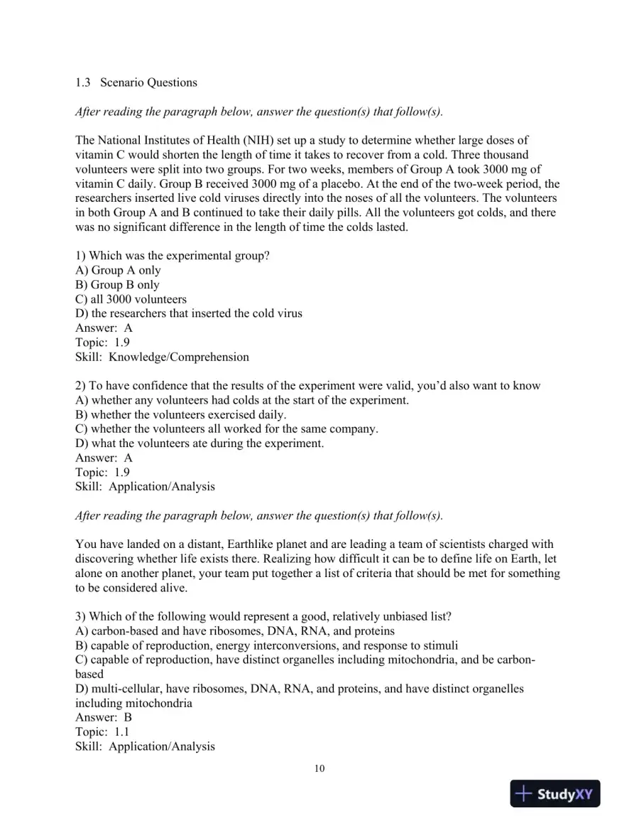 Test Bank for Campbell Biology: Concepts and Connections, First Canadian Edition, page 14