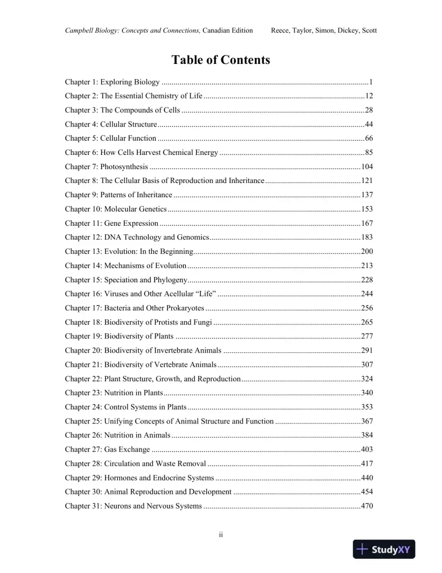 Test Bank for Campbell Biology: Concepts and Connections, First Canadian Edition, page 3