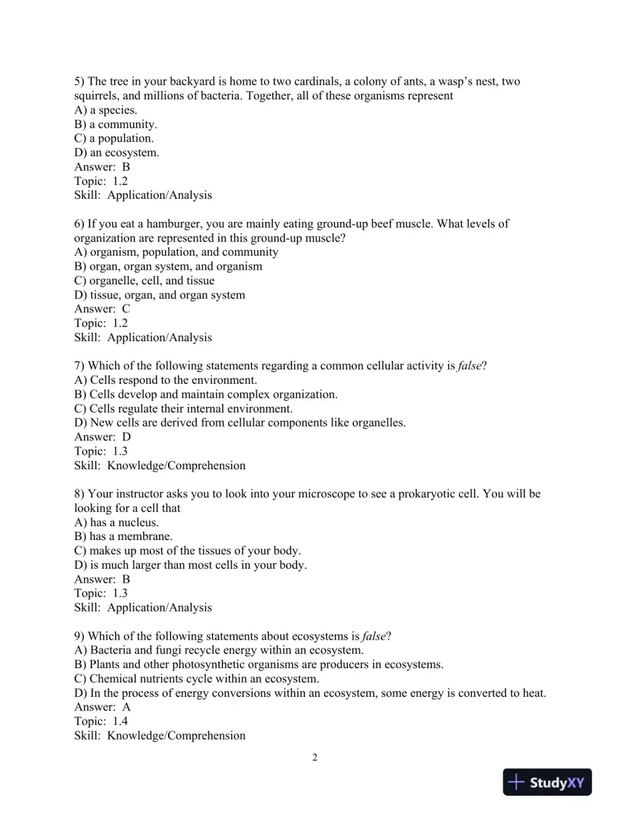 Test Bank for Campbell Biology: Concepts and Connections, First Canadian Edition, page 6
