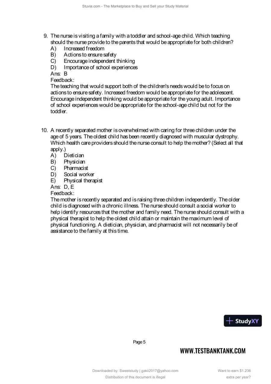 Test Bank for Maternal and Child Health Nursing: Care of the Childbearing and Childrearing Family, 9th North American Edition (Chapters 1-56), page 14