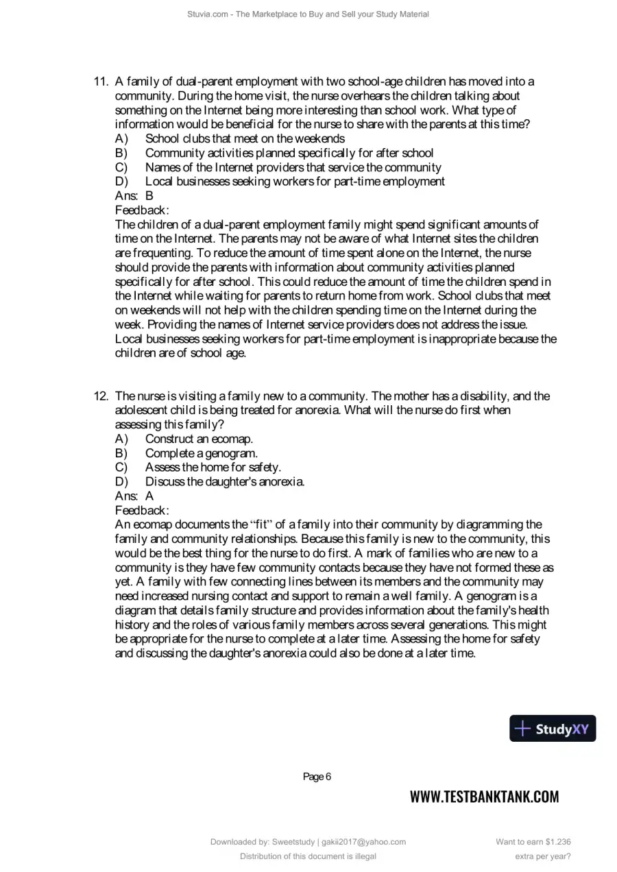 Test Bank for Maternal and Child Health Nursing: Care of the Childbearing and Childrearing Family, 9th North American Edition (Chapters 1-56), page 15