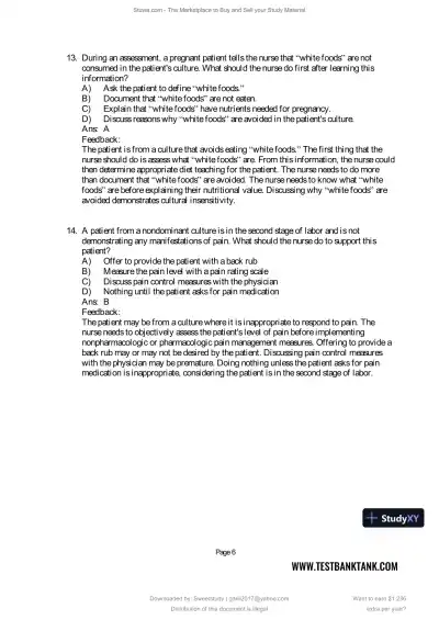 Test Bank for Maternal and Child Health Nursing: Care of the Childbearing and Childrearing Family, 9th North American Edition (Chapters 1-56) - Page 23 preview image