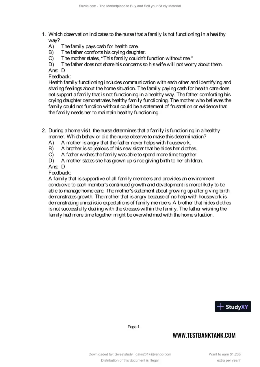 Test Bank for Maternal and Child Health Nursing: Care of the Childbearing and Childrearing Family, 9th North American Edition (Chapters 1-56), page 25