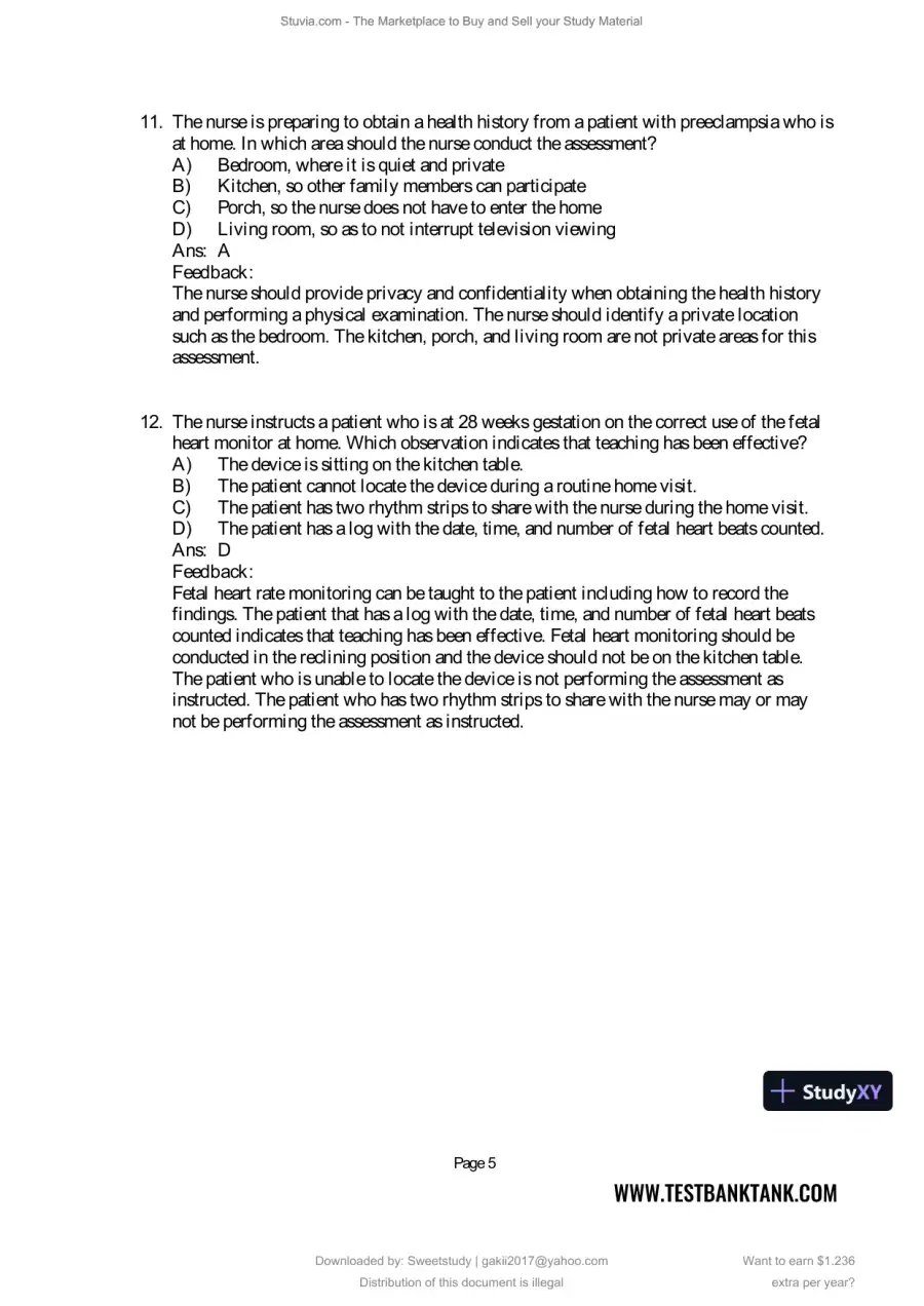 Test Bank for Maternal and Child Health Nursing: Care of the Childbearing and Childrearing Family, 9th North American Edition (Chapters 1-56), page 29