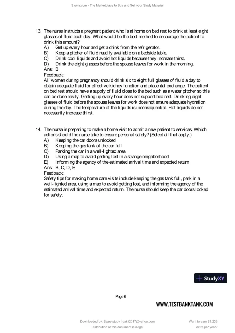 Test Bank for Maternal and Child Health Nursing: Care of the Childbearing and Childrearing Family, 9th North American Edition (Chapters 1-56), page 30