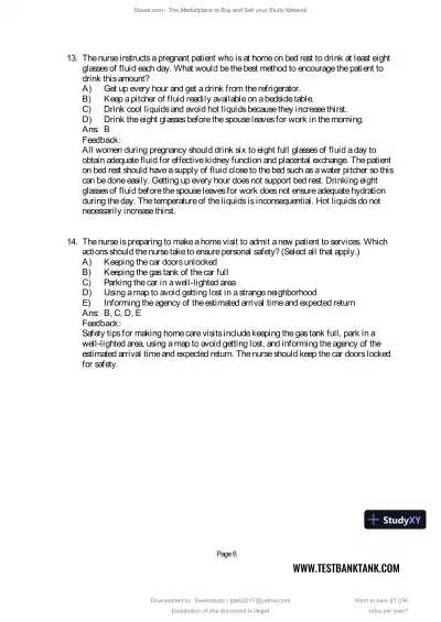 Test Bank for Maternal and Child Health Nursing: Care of the Childbearing and Childrearing Family, 9th North American Edition (Chapters 1-56) - Page 30 preview image