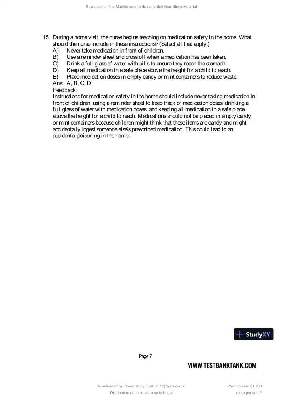 Test Bank for Maternal and Child Health Nursing: Care of the Childbearing and Childrearing Family, 9th North American Edition (Chapters 1-56), page 31