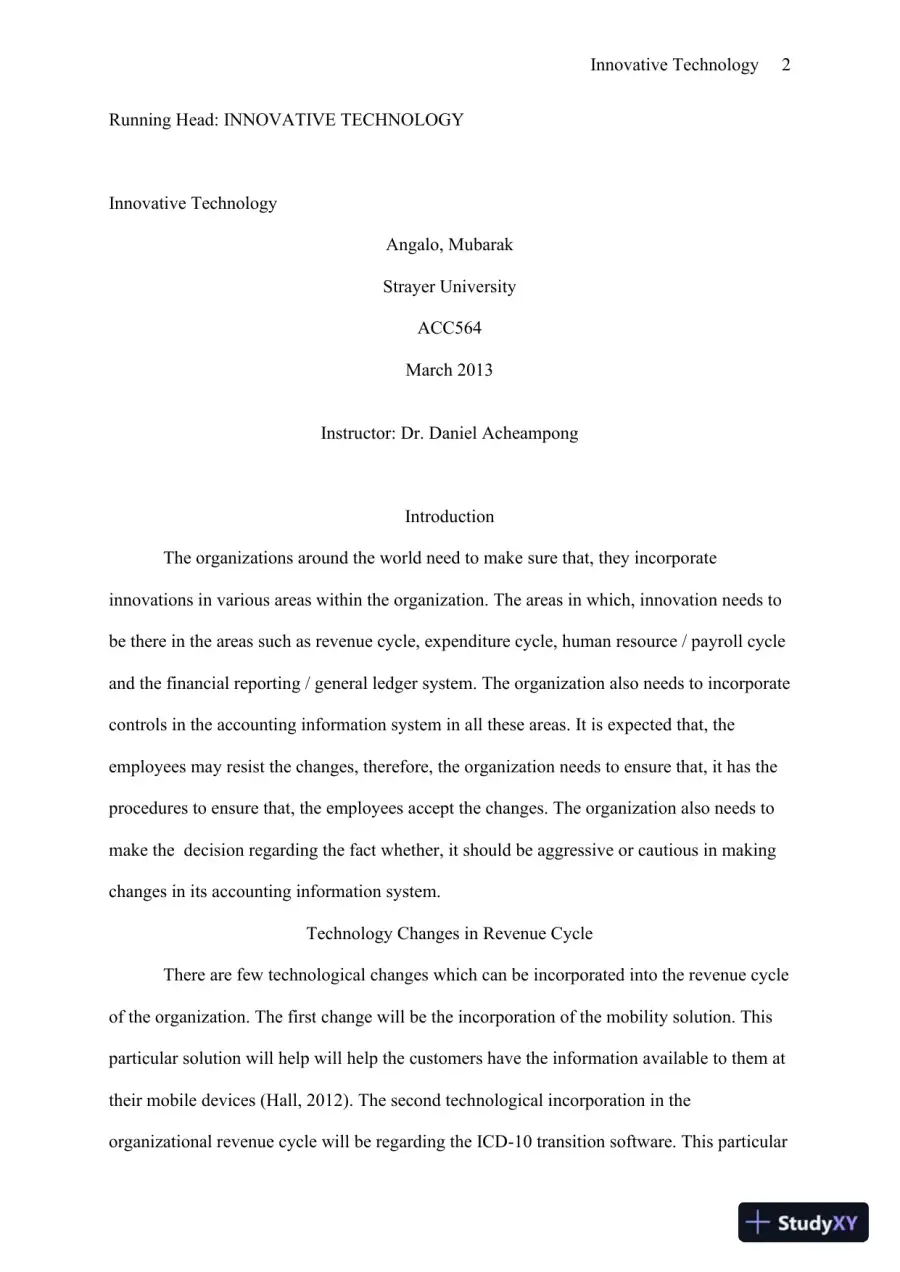 ACC564 Innovative Technology Strayer University, page 3