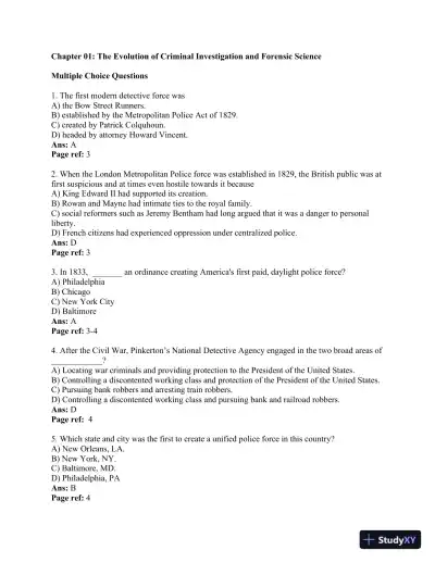 Criminal Investigation 11th Edition Test Bank - Page 1 preview image