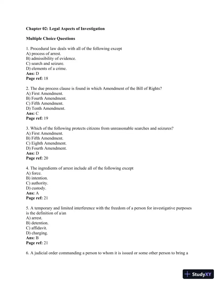 Criminal Investigation 11th Edition Test Bank, page 12