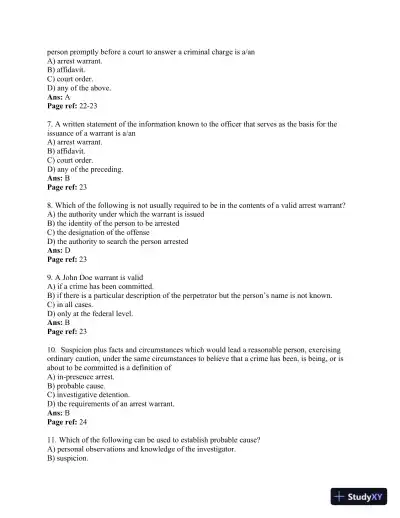 Criminal Investigation 11th Edition Test Bank - Page 13 preview image