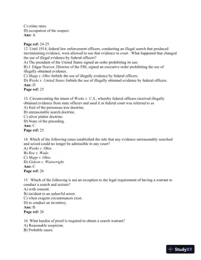 Criminal Investigation 11th Edition Test Bank - Page 14 preview image