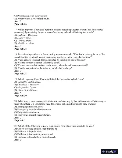 Criminal Investigation 11th Edition Test Bank - Page 15 preview image