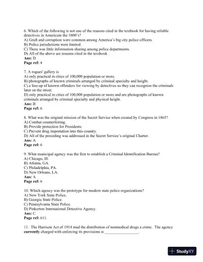 Criminal Investigation 11th Edition Test Bank - Page 3 preview image