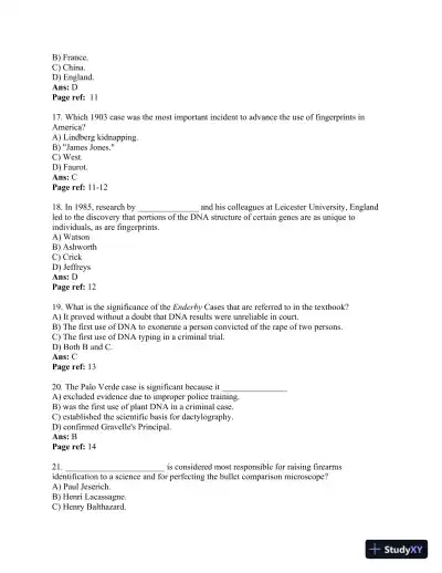 Criminal Investigation 11th Edition Test Bank - Page 5 preview image