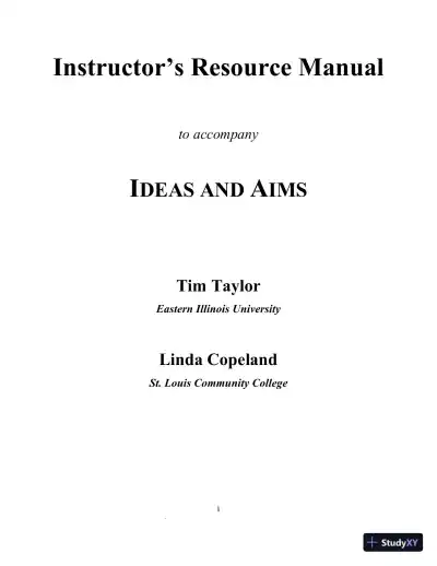 IDEAS & Aims For College Writing, MLA Update Solution Manual - Page 1 preview image
