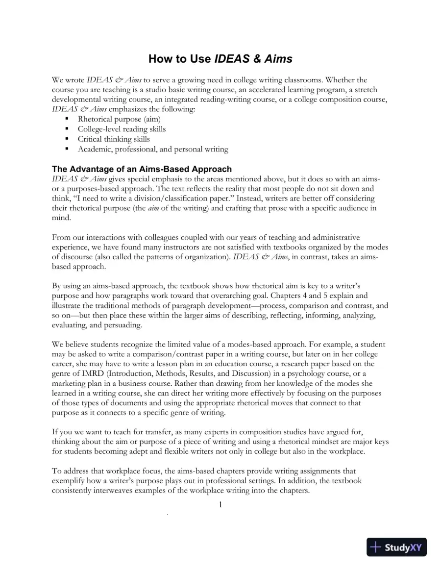 IDEAS & Aims For College Writing, MLA Update Solution Manual, page 15