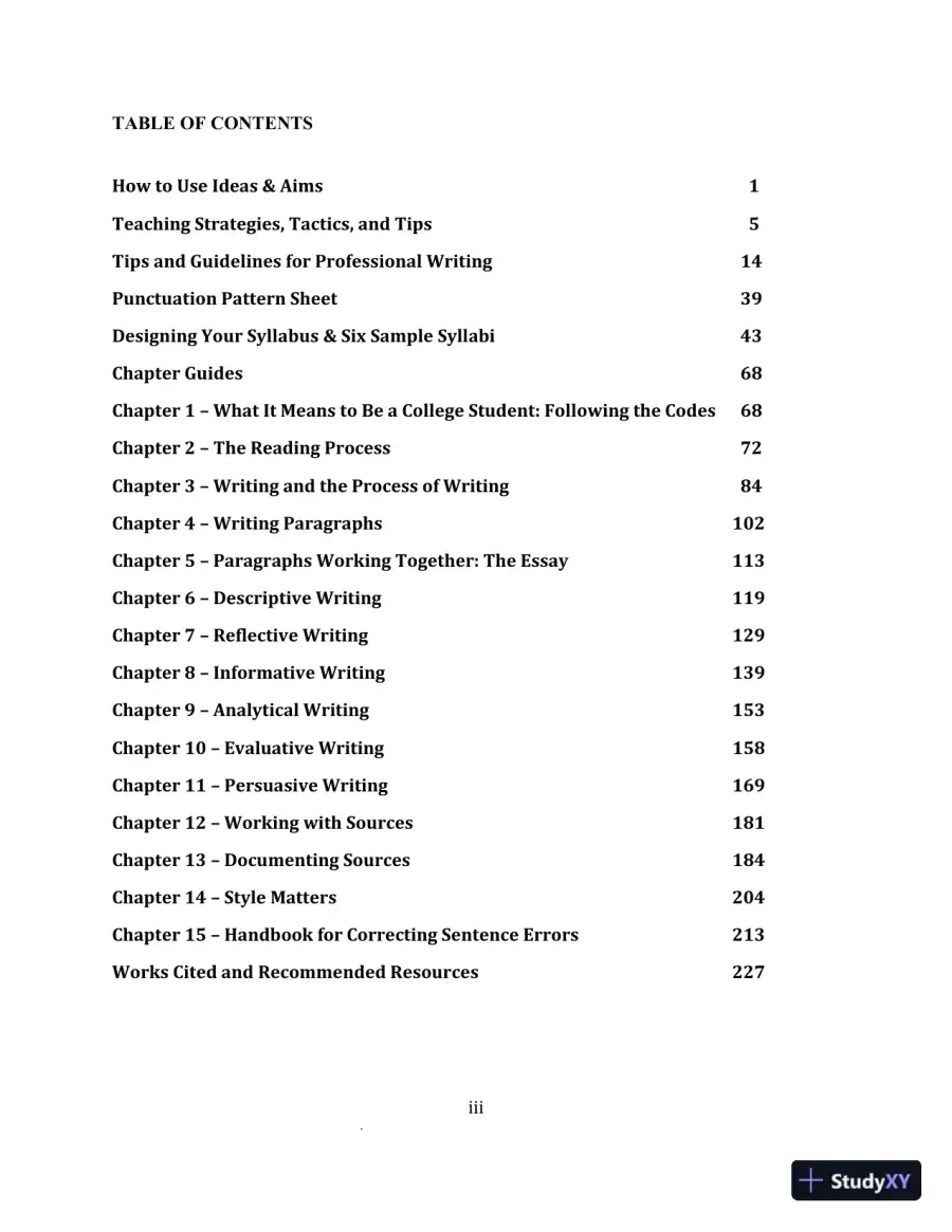 IDEAS & Aims For College Writing, MLA Update Solution Manual, page 3