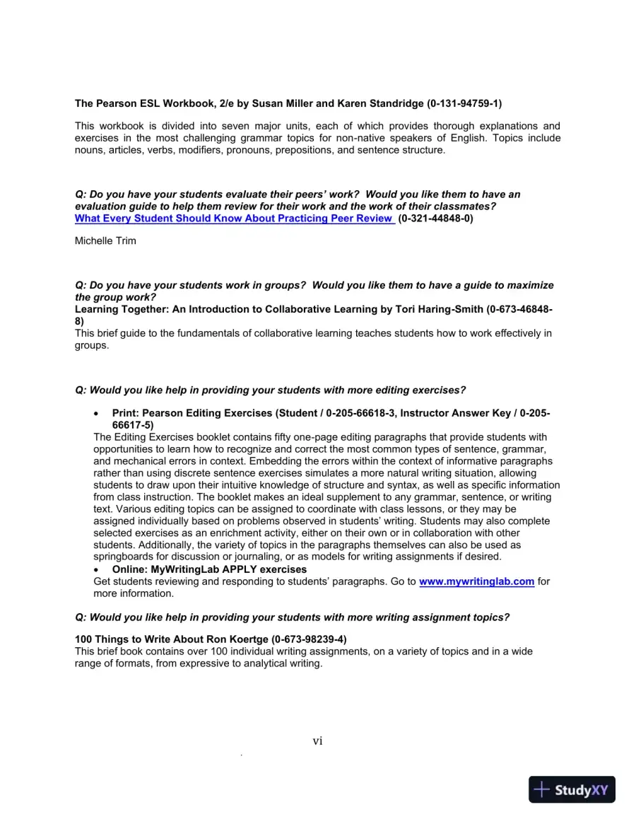 IDEAS & Aims For College Writing, MLA Update Solution Manual, page 6