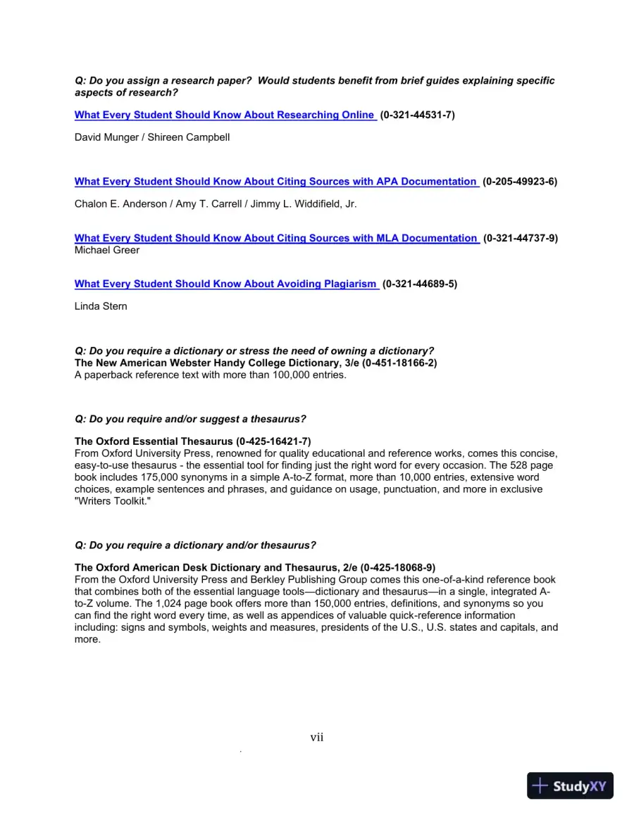IDEAS & Aims For College Writing, MLA Update Solution Manual, page 7