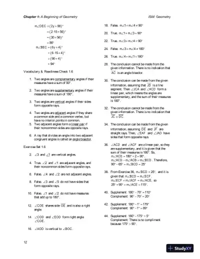 Solution Manual for Geometry, 1st Edition - Page 16 preview image