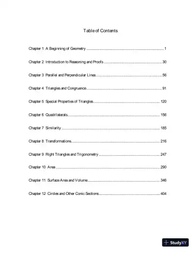 Solution Manual for Geometry, 1st Edition - Page 3 preview image