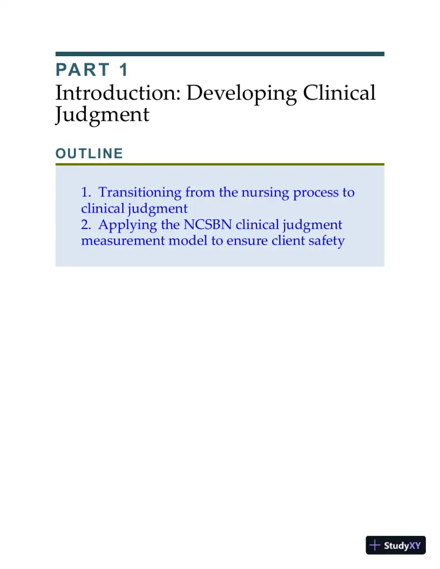 Developing Clinical Judgment for Professional Nursing and the Next-Generation NCLEX-RN® Examination (2020), page 30