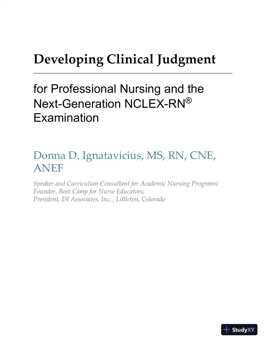 Developing Clinical Judgment for Professional Nursing and the Next-Generation NCLEX-RN® Examination (2020), page 5