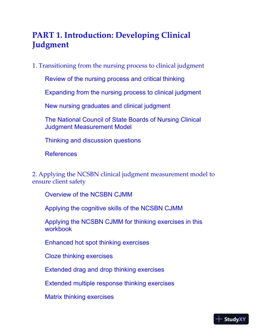 Developing Clinical Judgment for Professional Nursing and the Next-Generation NCLEX-RN® Examination (2020), page 7