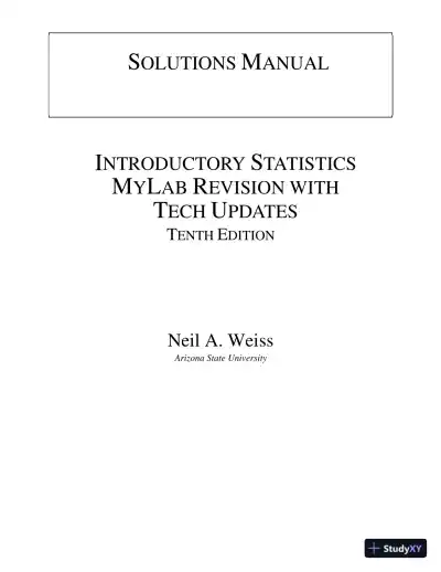 Solution Manual for Introductory Statistics, 10th Edition - Page 1 preview image