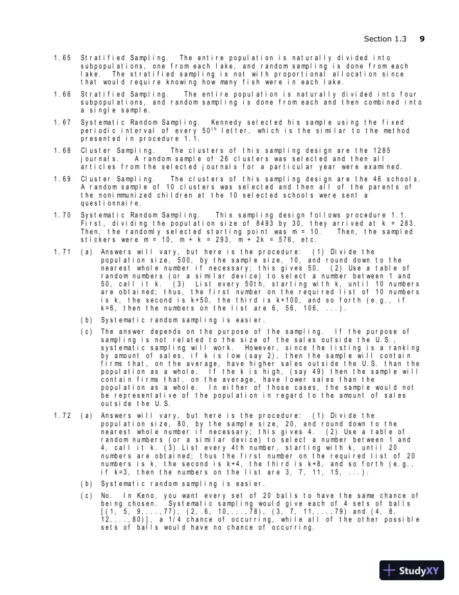 Solution Manual for Introductory Statistics, 10th Edition, page 12