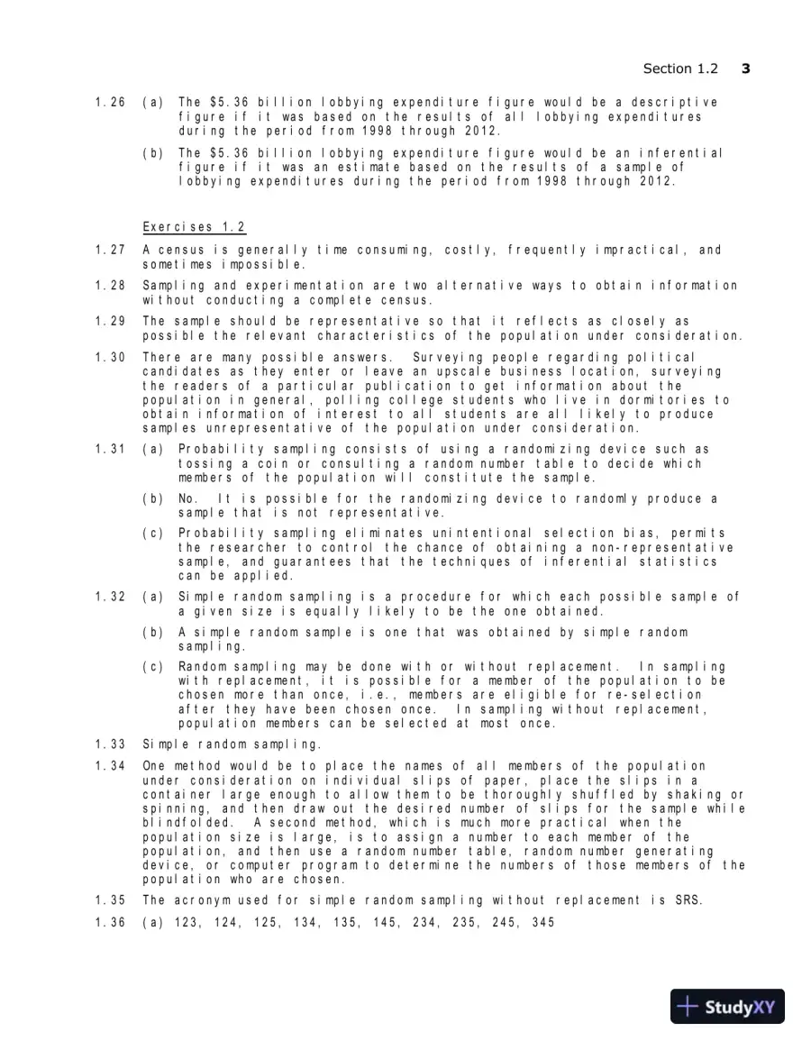 Solution Manual for Introductory Statistics, 10th Edition, page 6