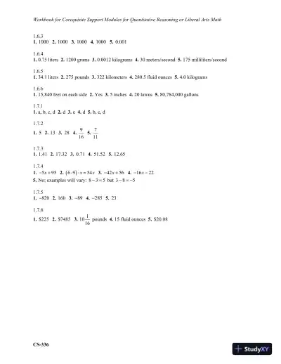 Solution Manual for Corequisite Support Modules for Quantitative Reasoning or Liberal Arts Math - Page 5 preview image