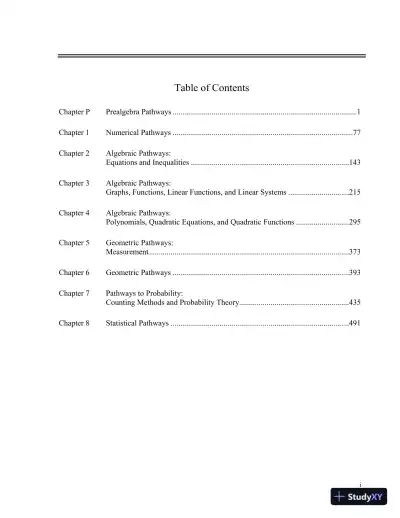 Solution Manual for Pathways to College Mathematics, 2nd Edition - Page 3 preview image