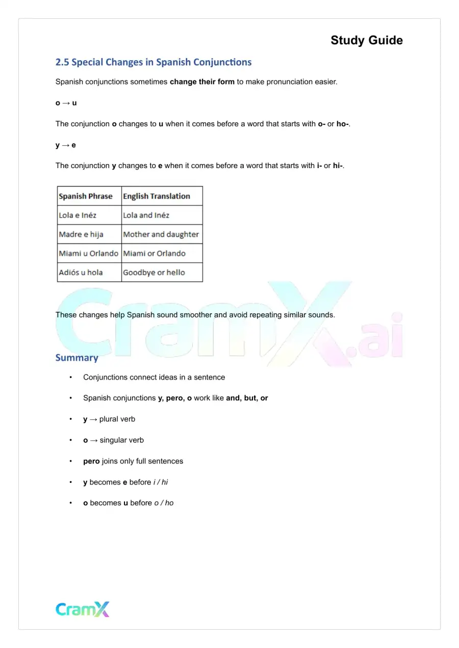 Spanish I - Basic Sentence Structure, page 5