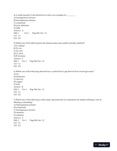 Chemistry: The Central Science, 13th Edition Test Bank - Page 3 preview image
