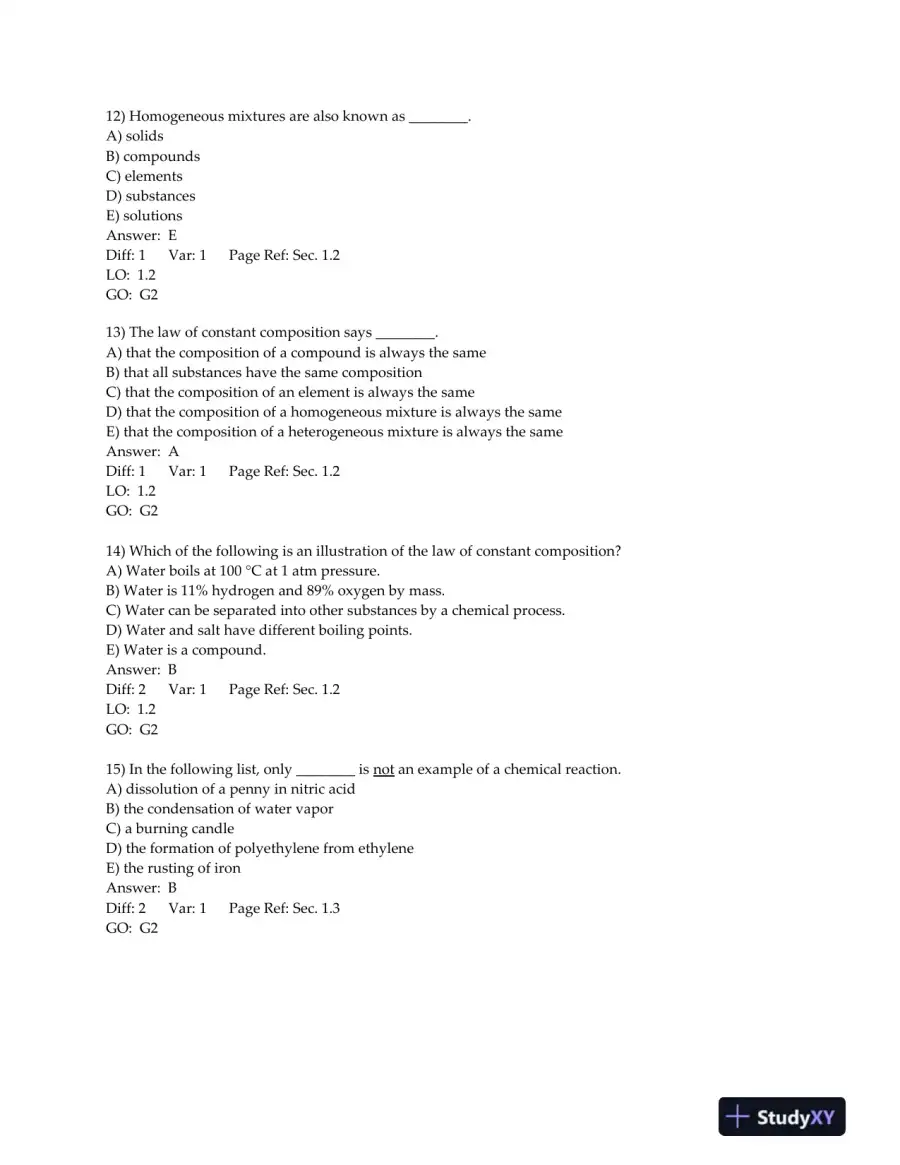 Chemistry: The Central Science, 13th Edition Test Bank, page 5