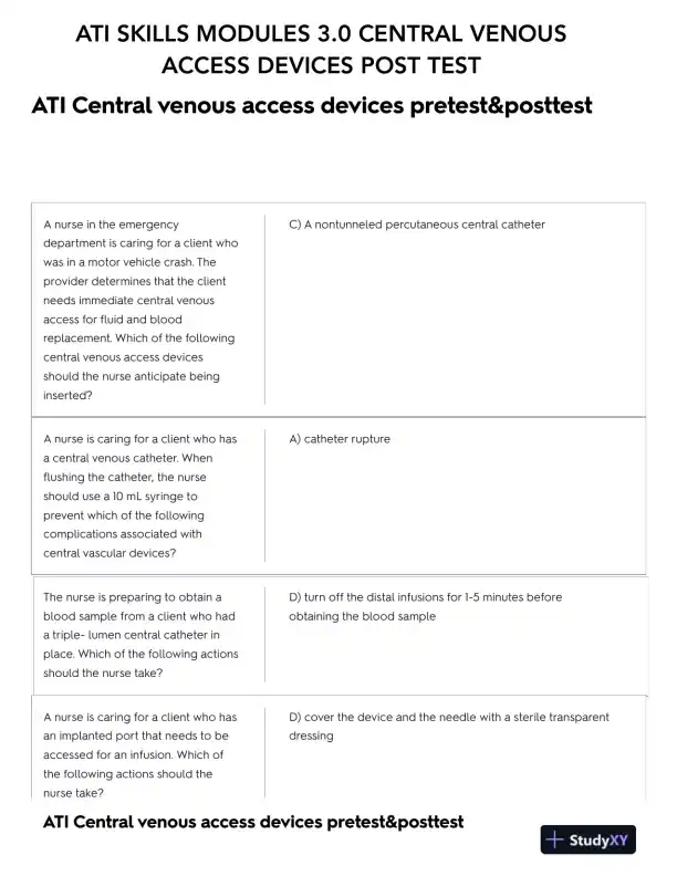 2019 ATI Nutrition Proctored Exam with Answers (70 Solved Questions) - Page 1 preview image