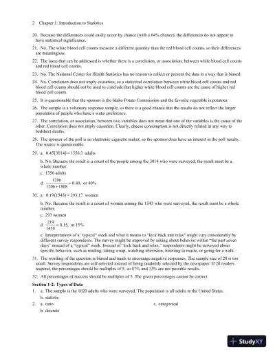 Solution Manual for Biostatistics for the Biological and Health Sciences, 2nd Edition - Page 7 preview image