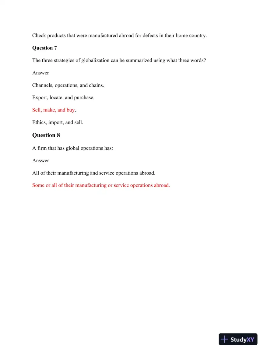 BUS 475 Globalization, Corporate Social Responsibility, and International Business Practices: A Comprehensive Quiz, page 4